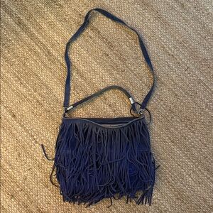 Prune Suede fringe bag